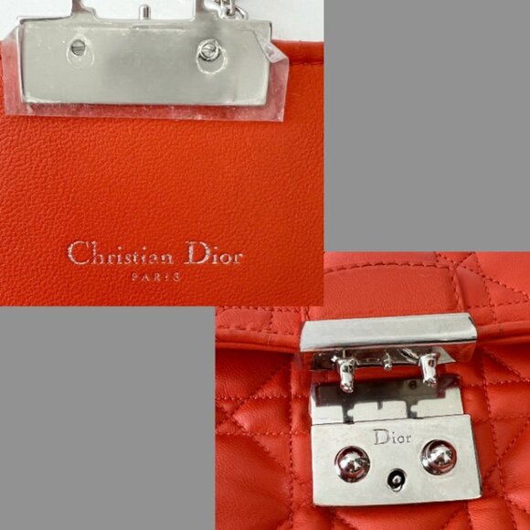 Rare Dior Miss Dior Promenade Pouch WOC Vermillion Lambskin Cannage Quilted - Picture 11 of 16